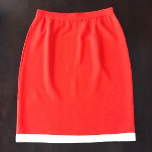 Bright Orange & White St. John Skirt